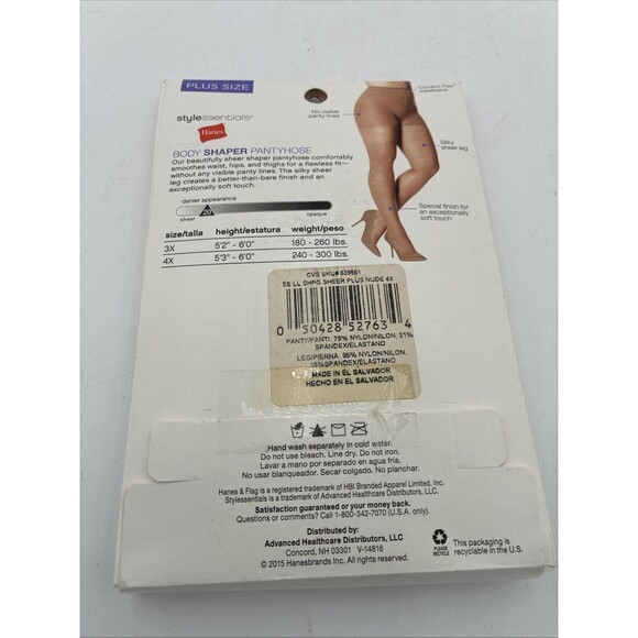 Hanes Sheer Plus Nude4X Pantyhose - Smooth, Sexy & Comfortable - Picture 2 of 3